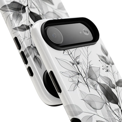 Veined Leaves Gray iPhone 17 Air Case - Tough+