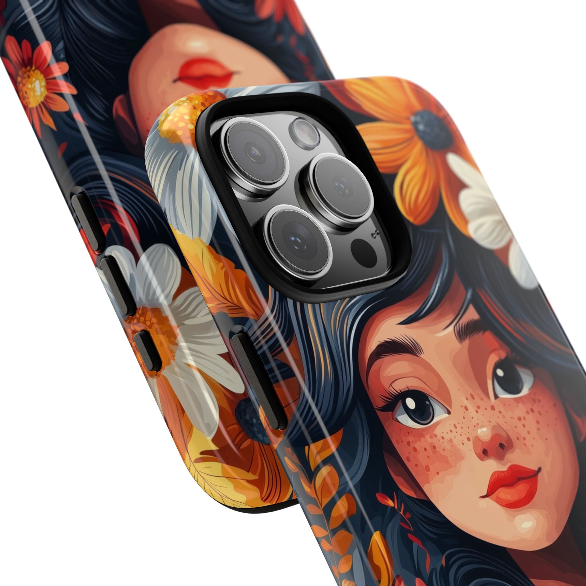 Floral Girl Smiles - iPhone Case