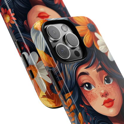 Floral Girl Smiles - iPhone Case