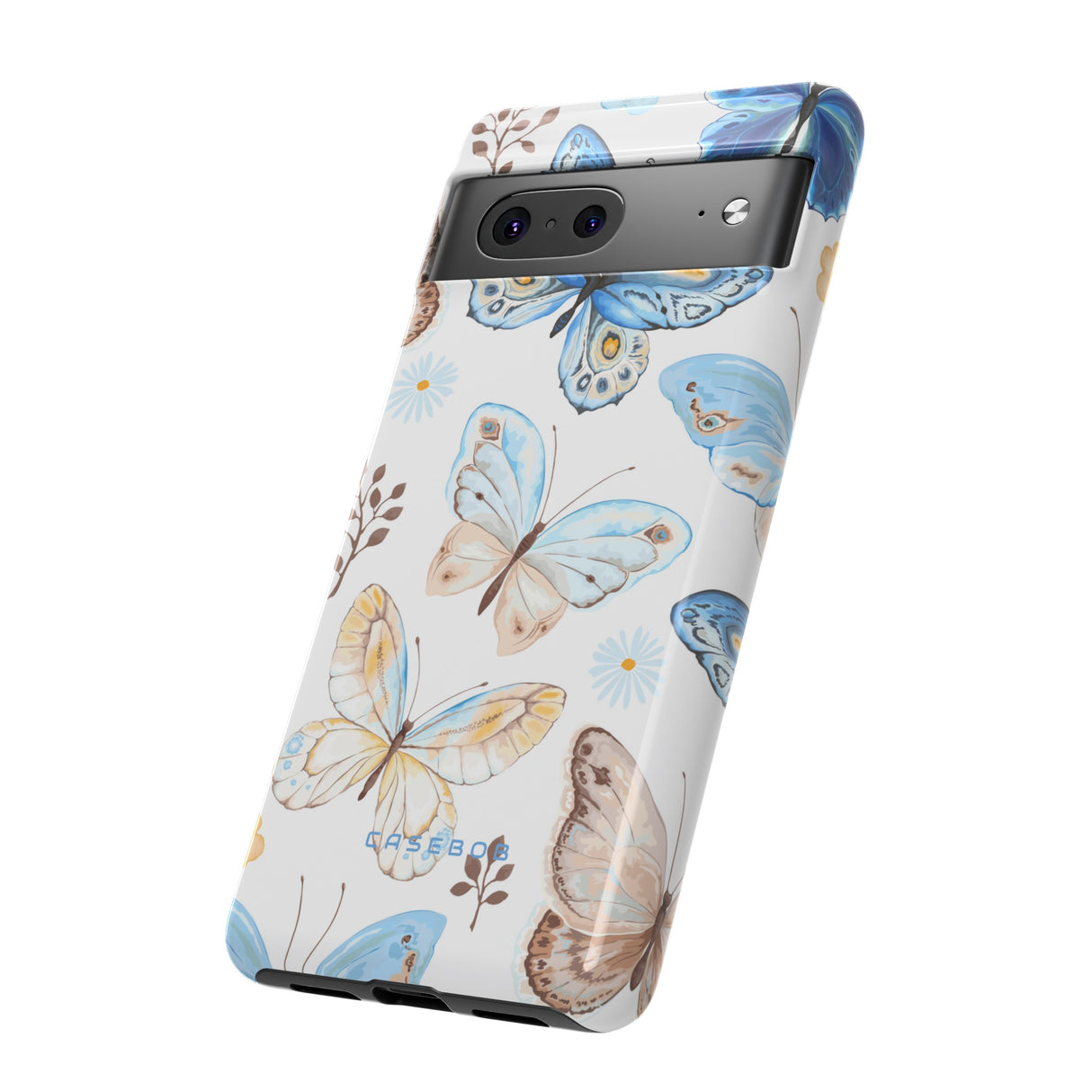 Flying Butterflies, Blue and Yellow iPhone case (Protective) - Protective Phone Case