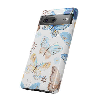 Flying Butterflies, Blue and Yellow iPhone case - Protective Phone Case