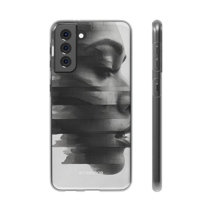 Abstract Glitch Portrait | Flexible Phone Case for Samsung Galaxy