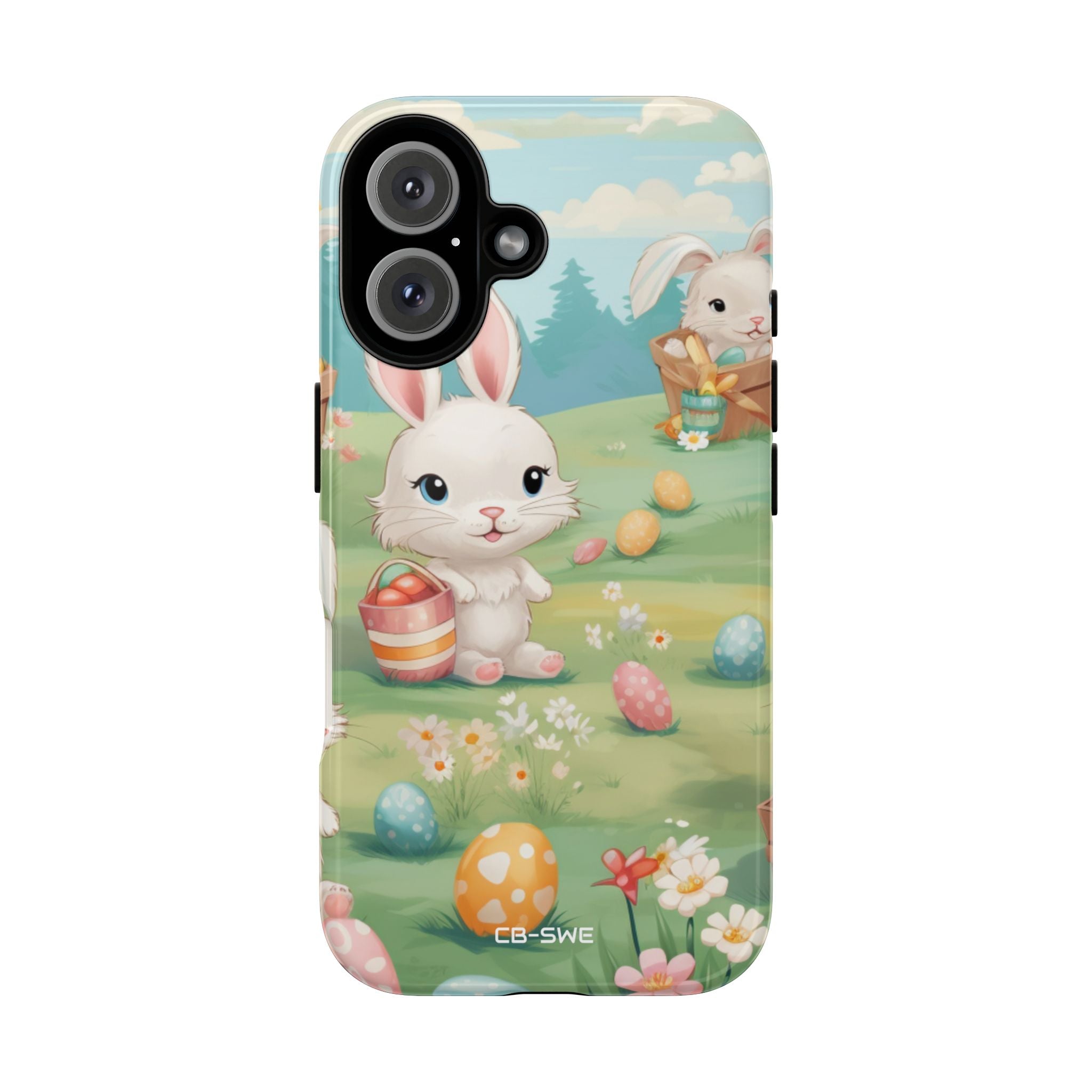 Bunnies Hunt Eggs - iPhone Case