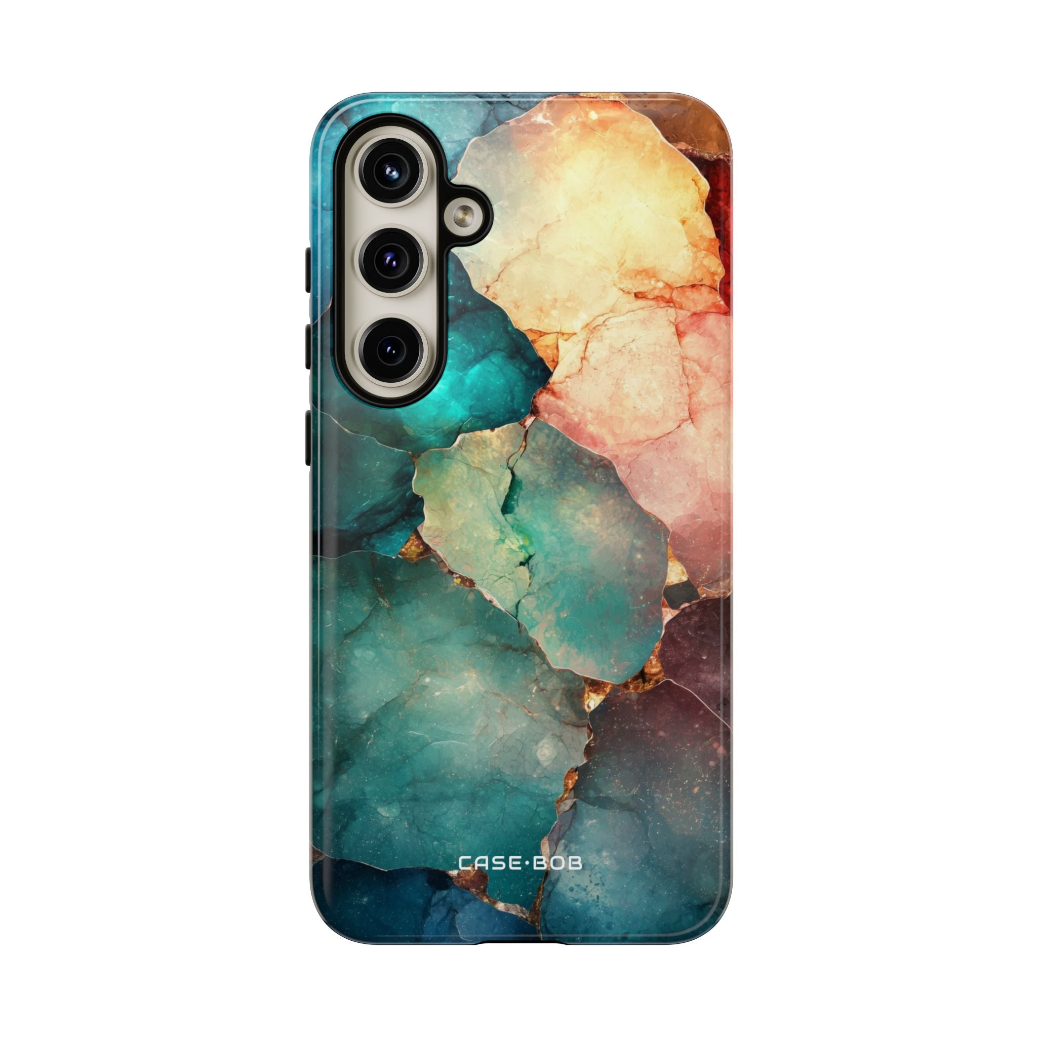 Teal Mosaic Veins Samsung S24 Plus Case - Tough
