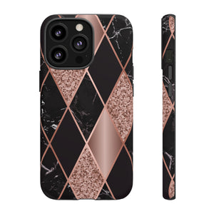 Pink Black Geometric - Protective Phone Case