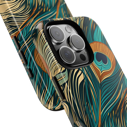 Peacock Feather Whirl iPhone 16 - Tough