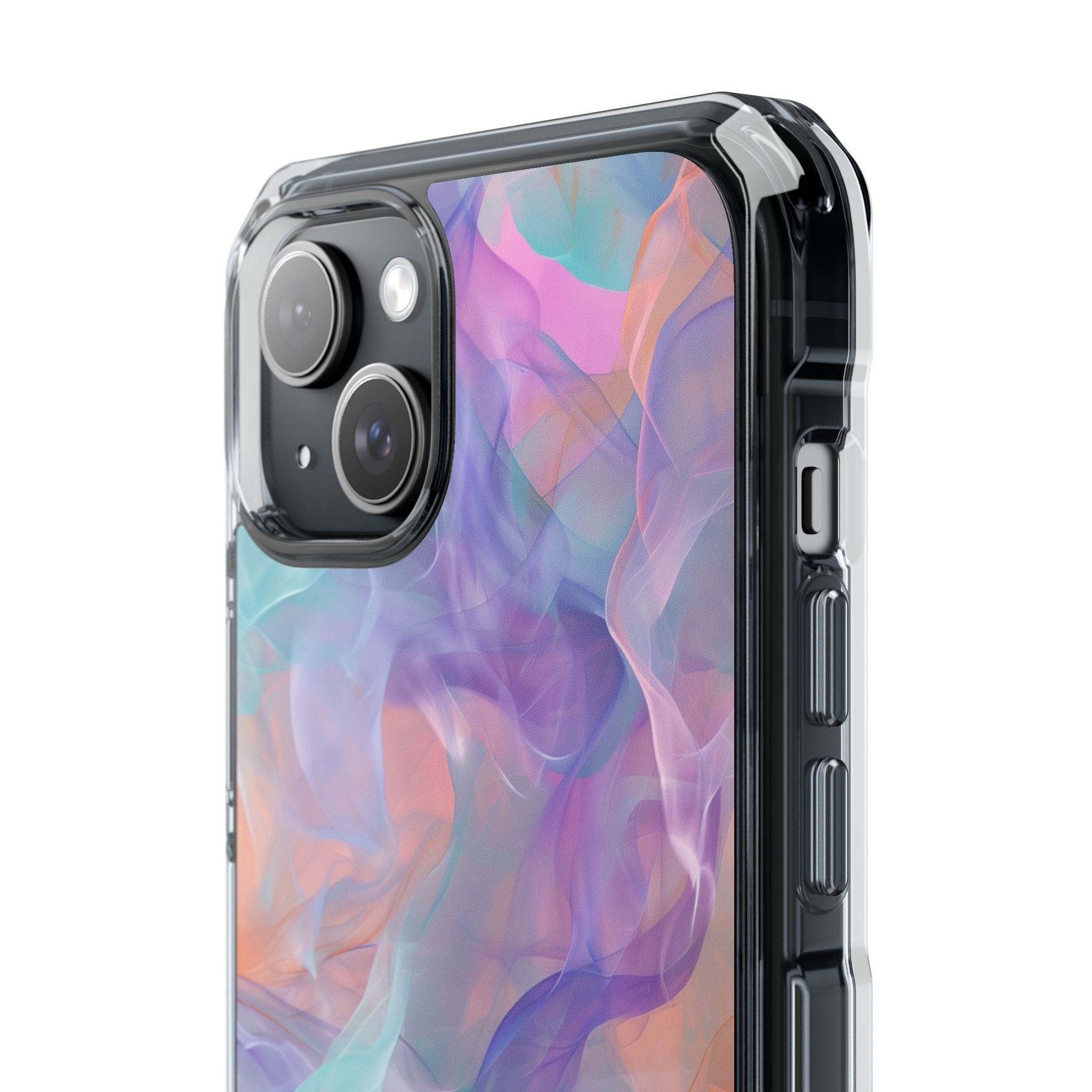 Dreamy Teal Flow - Clear Impact iPhone 15 Phone Case