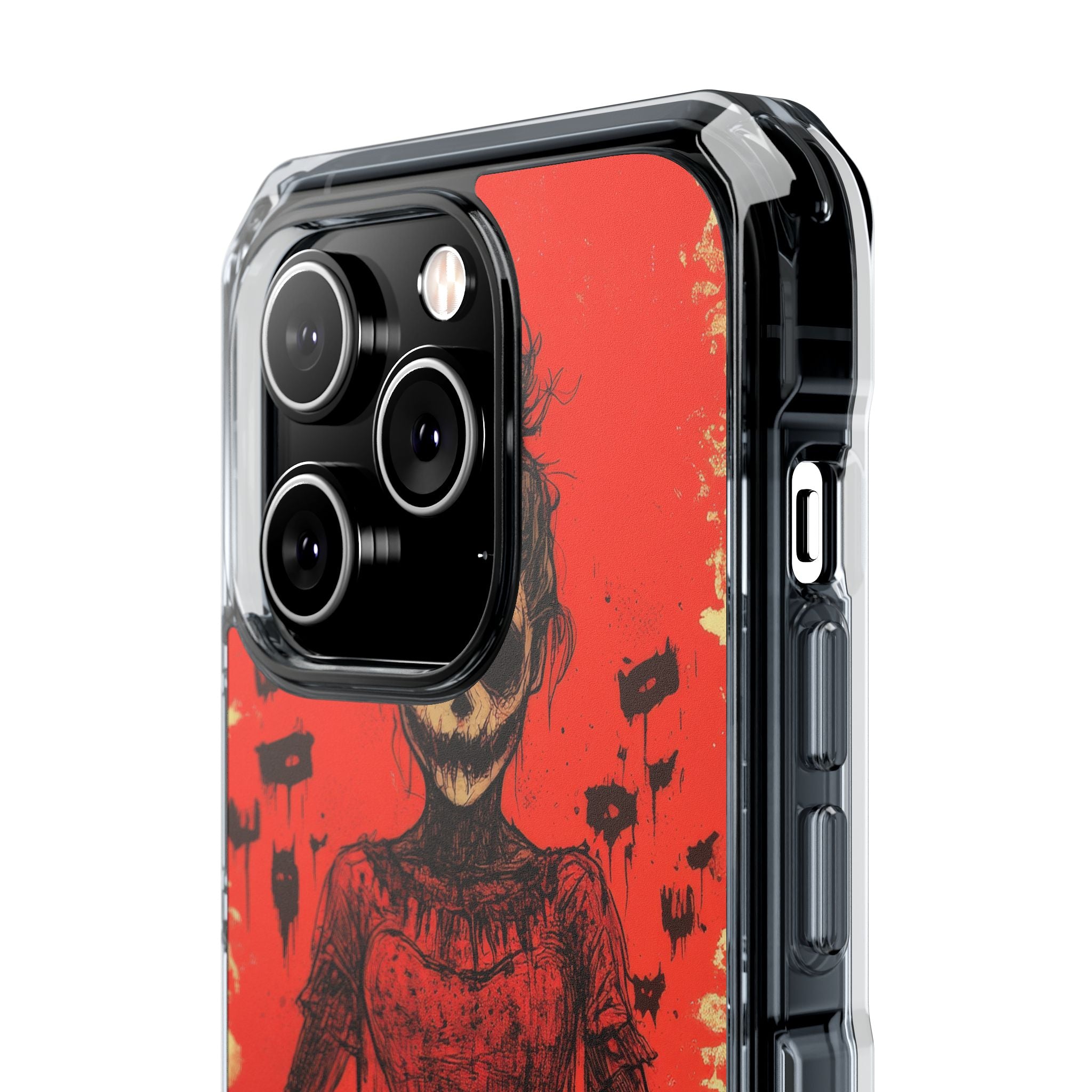 Haunting Scarlet Descent iPhone 14 - Clear Impact Phone Case