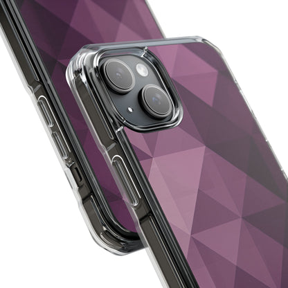 Paarse geometrische mozaïek iPhone 15 - Impact Clear+