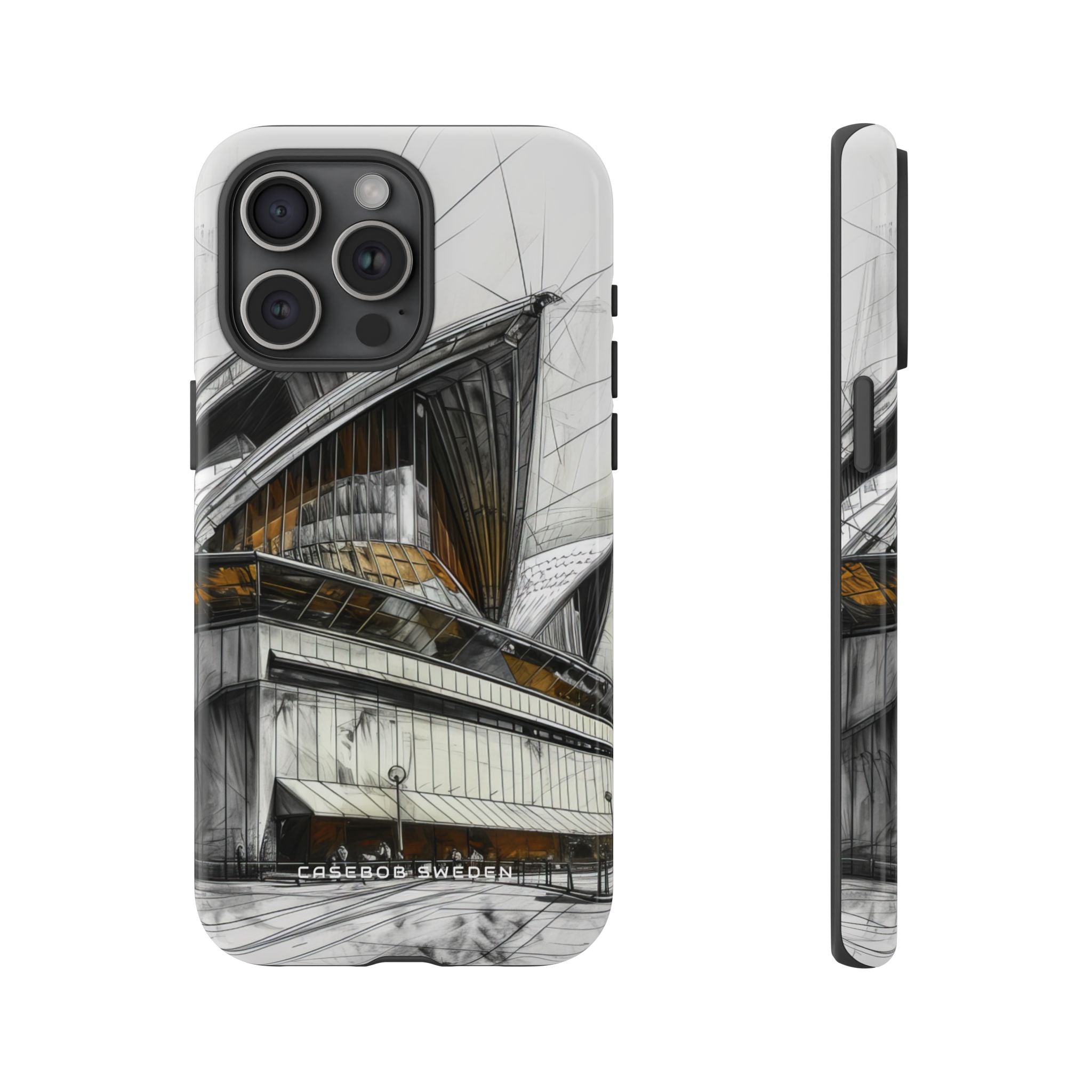 Architectural Curves in Line Formation iPhone 15 - Tough Phone Case