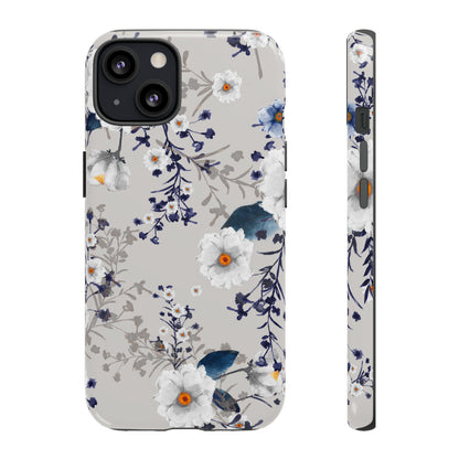 Watercolor Blue Summerflowers - Protective Phone Case