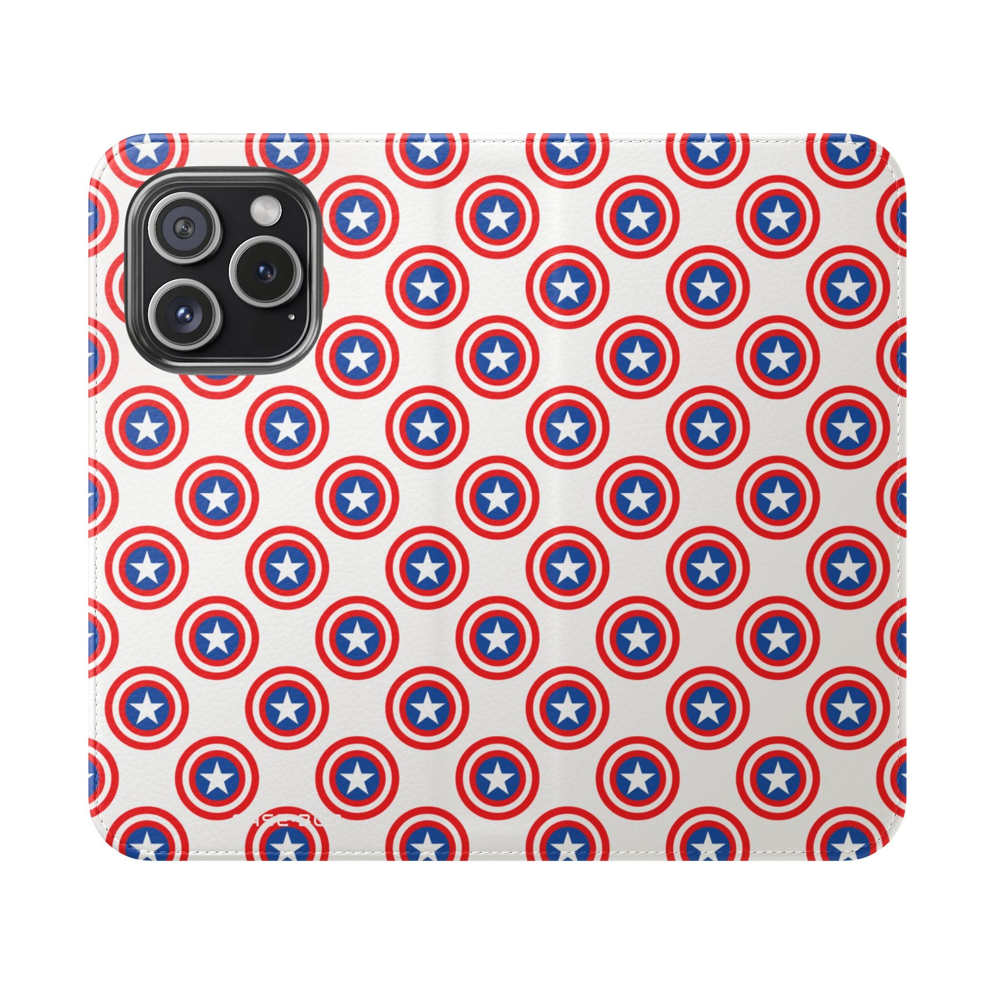 Star Shield Pattern - iPhone 15 Pro Case - Wallet