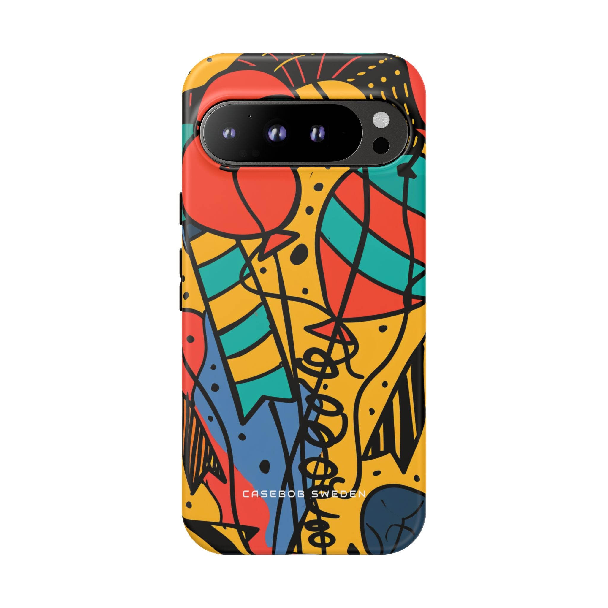 Playful Balloon Motion in Vibrant Lines Google Pixel 9 - Tough Phone Case