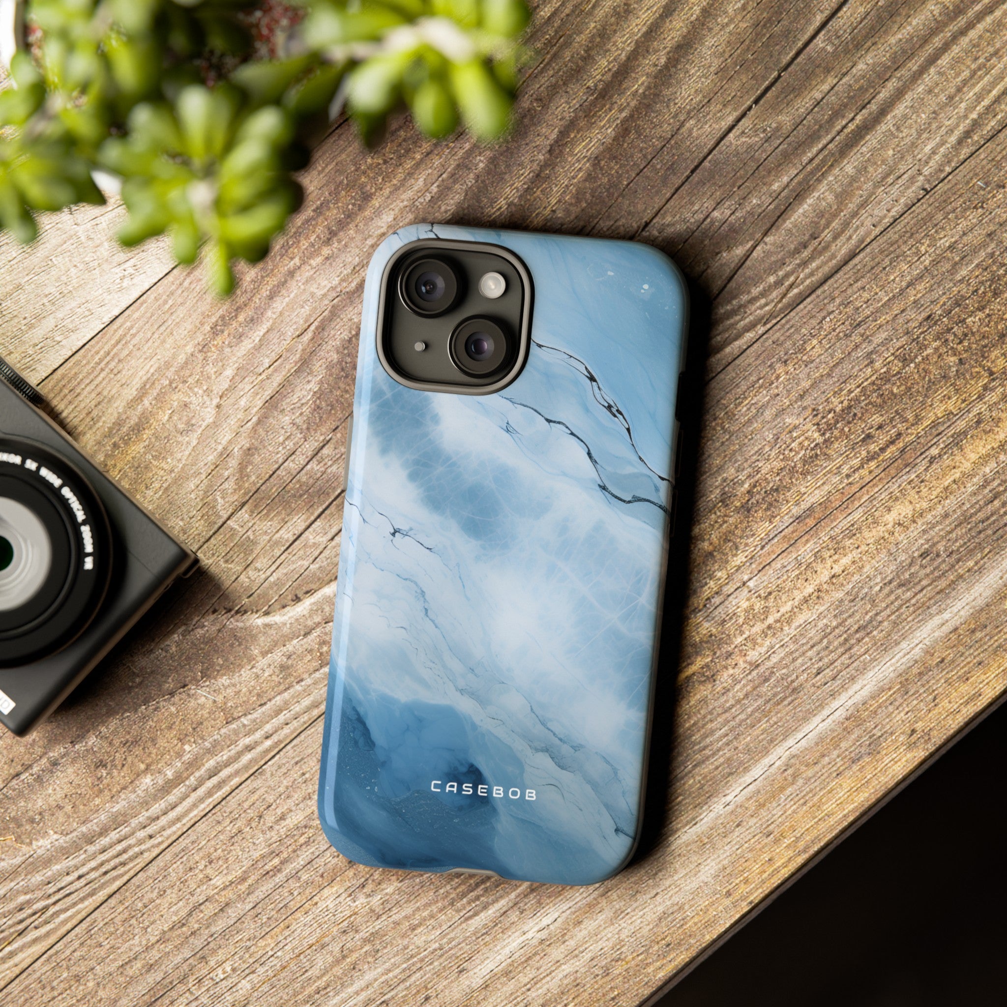 Light Navy Marble - Protective Phone Case