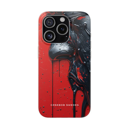 Textured Crimson Bloom iPhone 15 - Flexi Phone Case