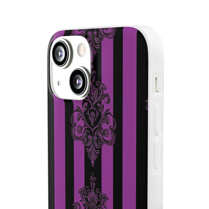 Gothic Elegance with Vertical Stripes and Ornamental Motifs iPhone 13 - Flexi Phone Case