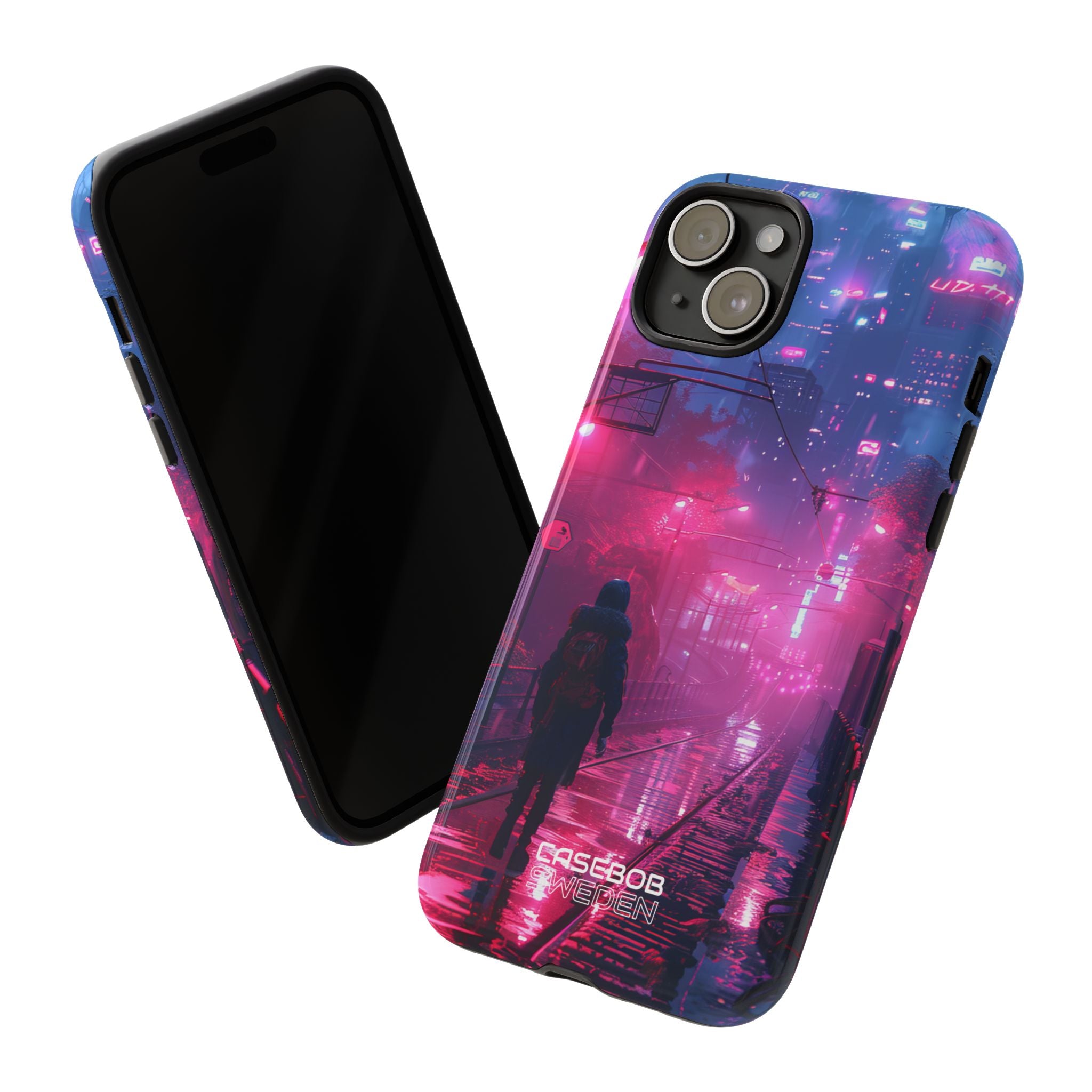 Neon Shadow City iPhone 15 - Tough