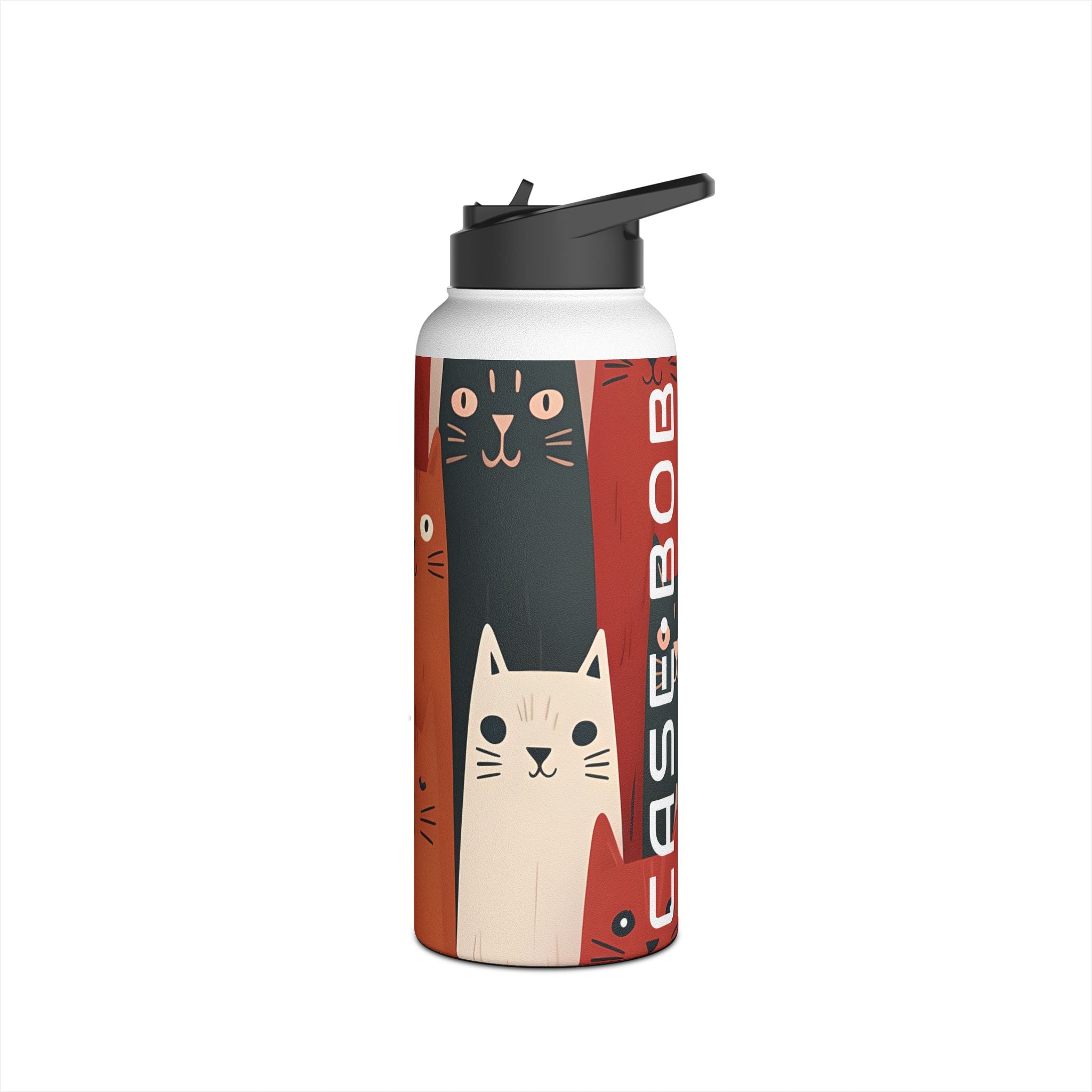 Cat Columns Orange - Stainless Steel Water Bottle