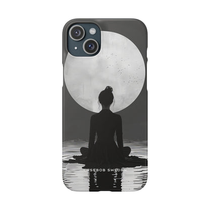 Zen Serenity Moon Reflection iPhone 15 - Slim Phone Case