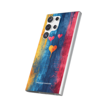 Hearts Watercolor Art - Flexi Samsung S23 Phone Case