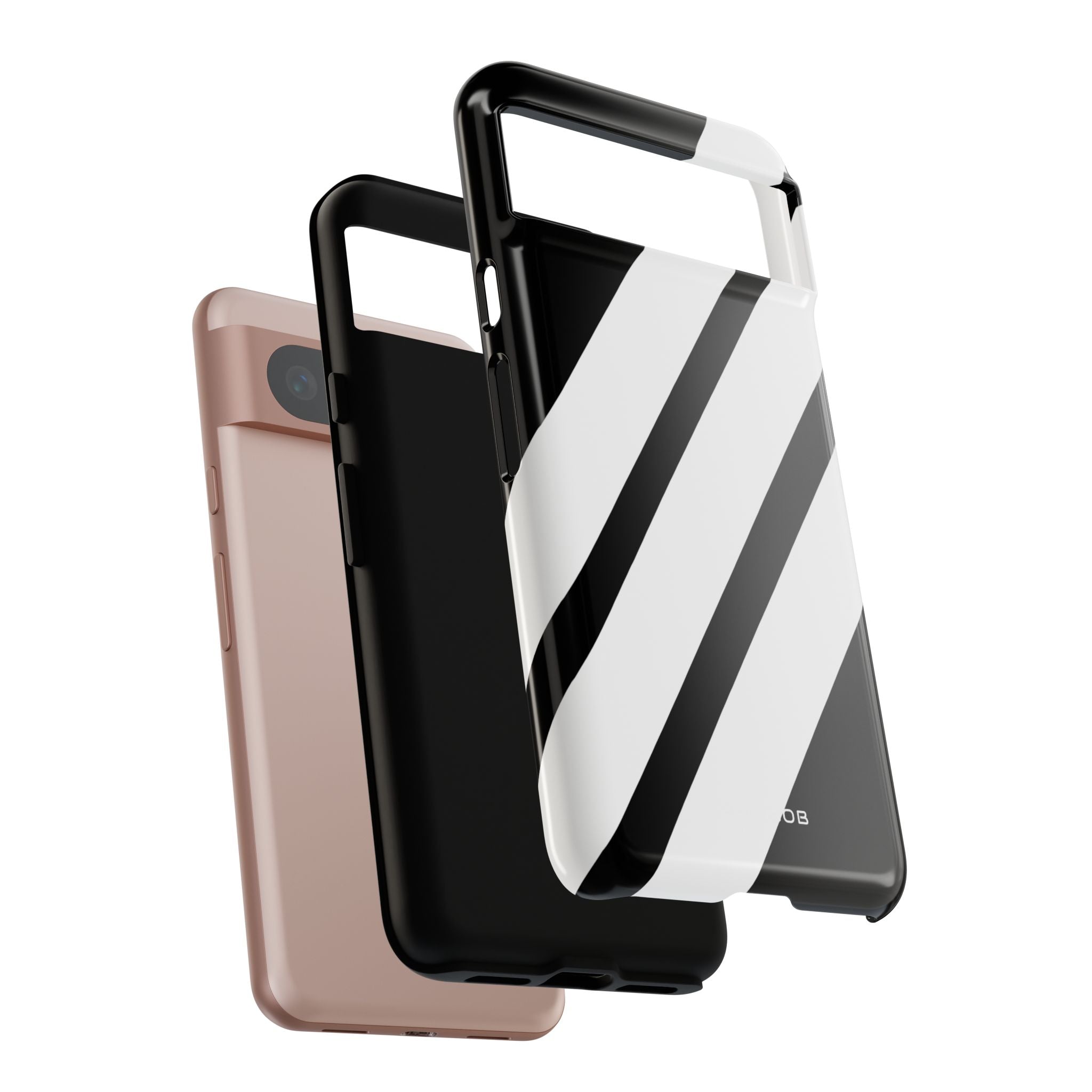 Diagonal Bands Noir Google Pixel 8 Case - Tough