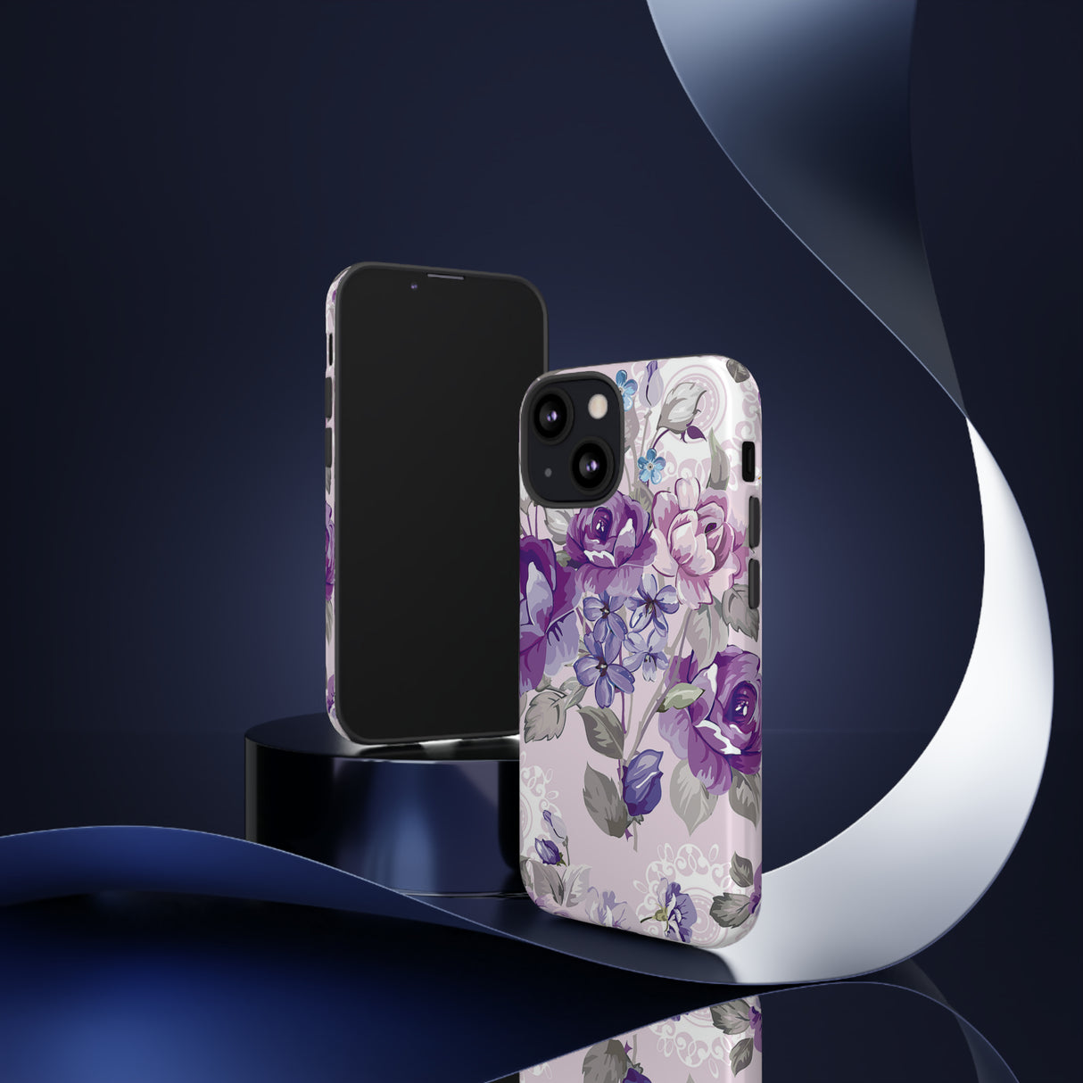 Beautiful vintage purple flower iPhone case - Protective Phone Case