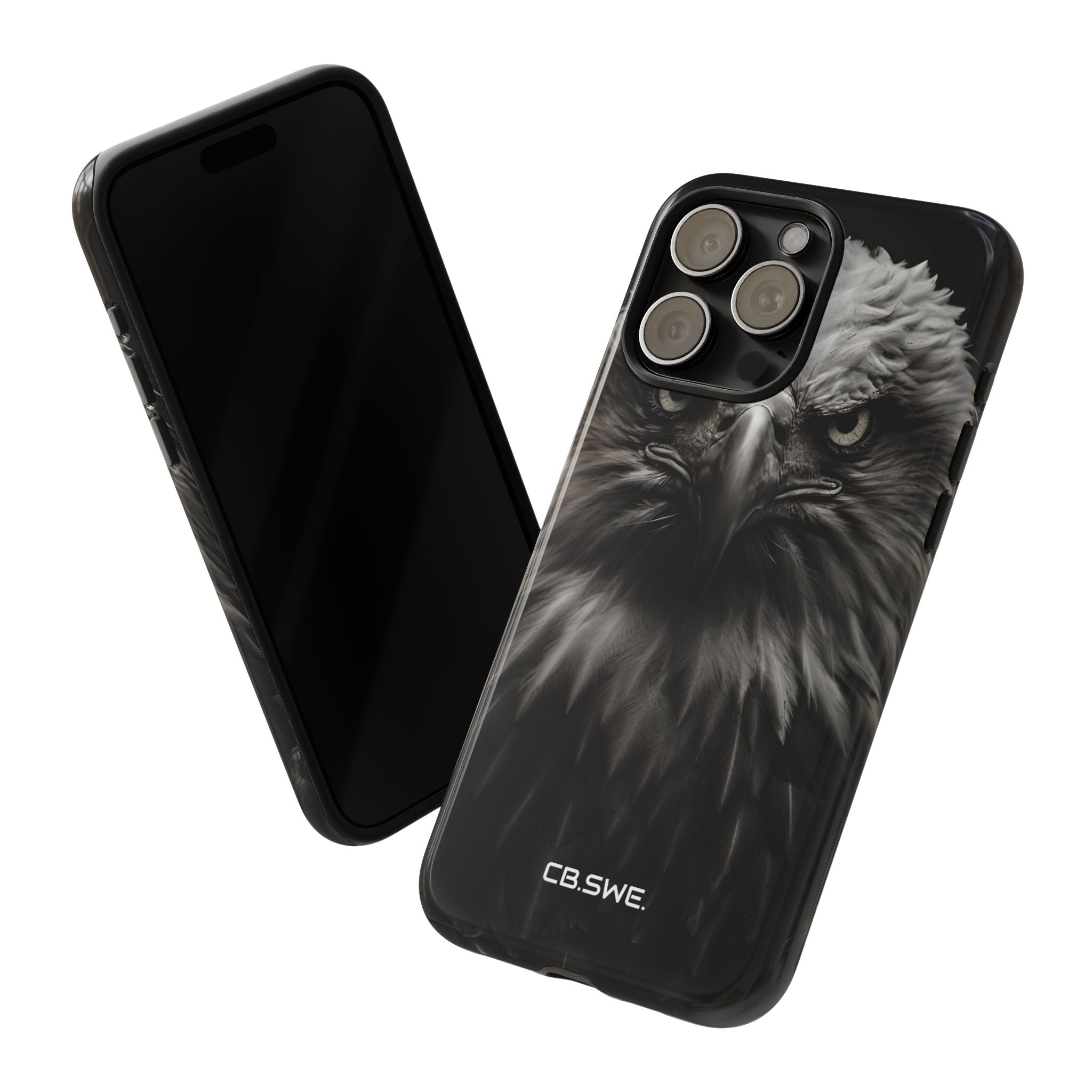 Intense Black and White Close-Up Eagle Head Art iPhone 15 - Tough