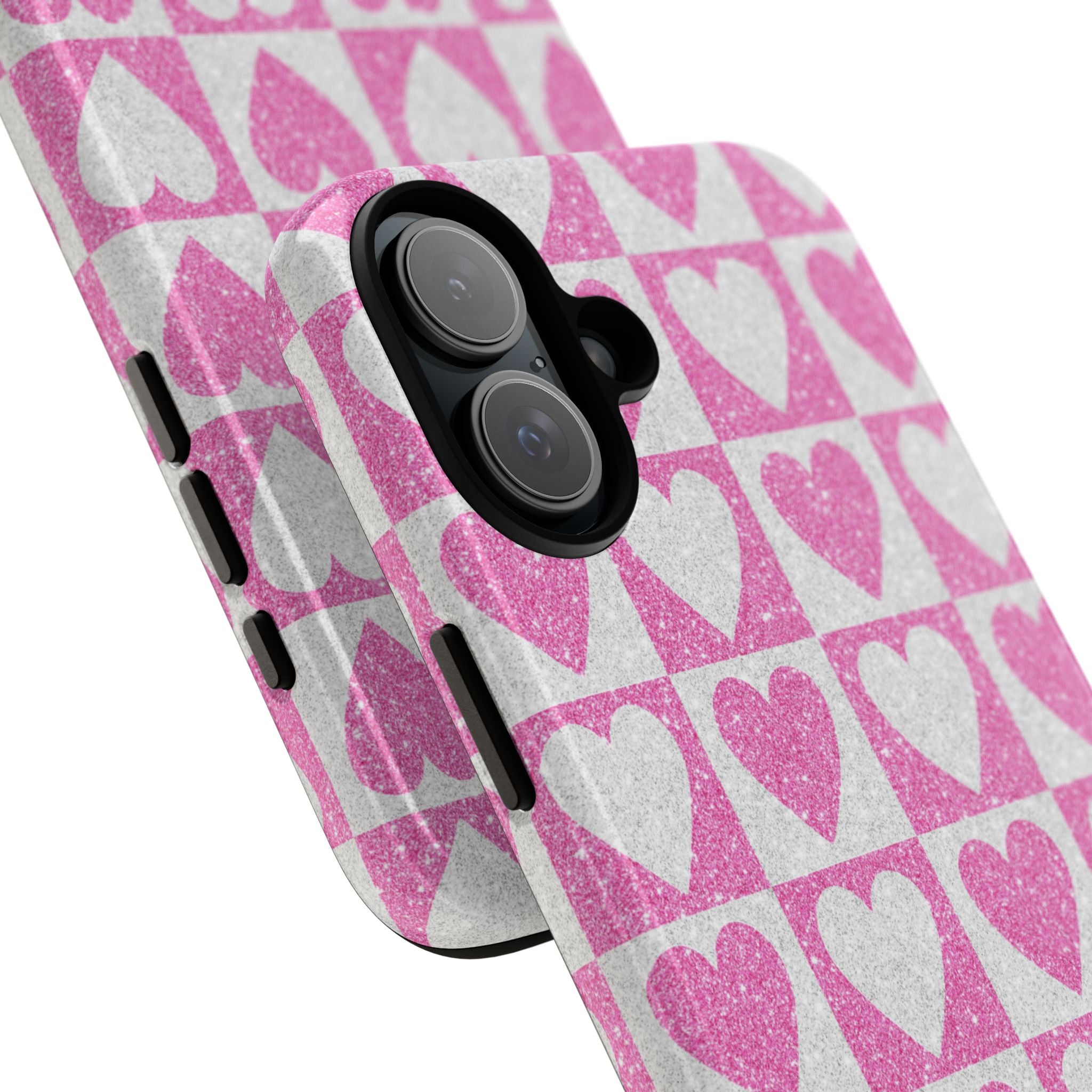 Glitter Hearts iPhone 16 Plus Case - Tough