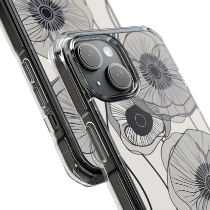 Modern Minimalist Flowers iPhone 15 - Clear Impact Phone Case