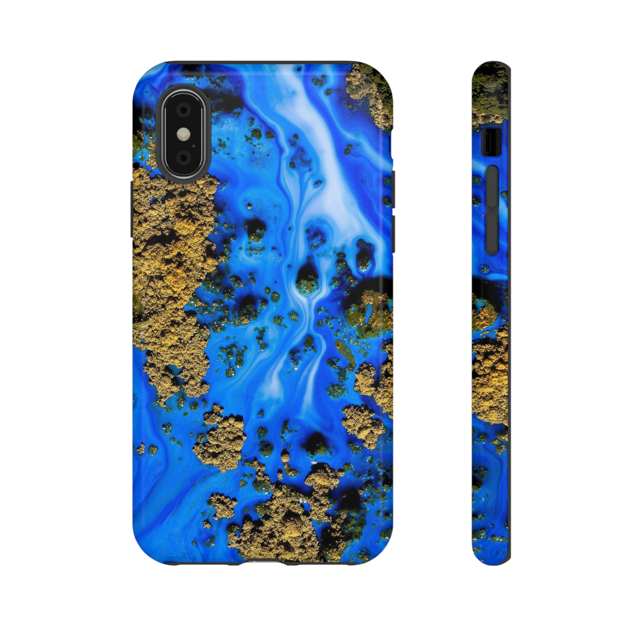 Blue River Ink Art iPhone Case (Protective) iPhone X Glossy Phone Case