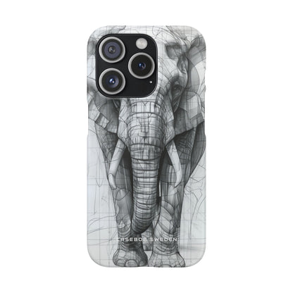 Elephant Line Geometry iPhone 15 - Slim Phone Case