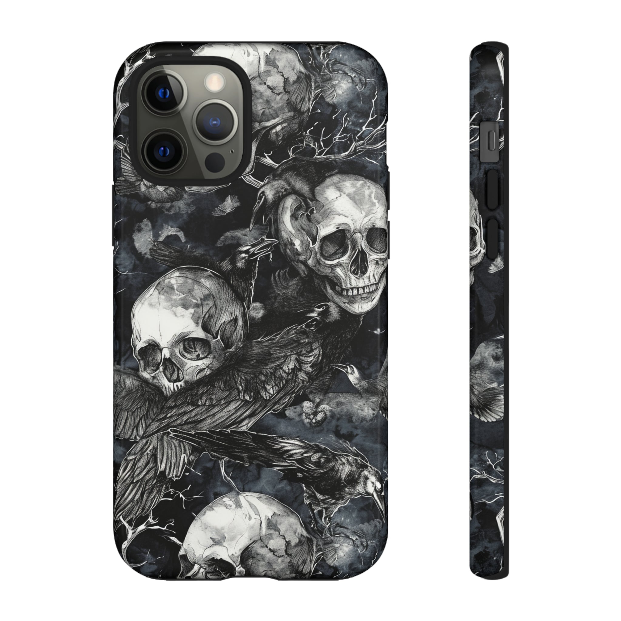 Skulls and Ravens Gothic - Protective Phone Case