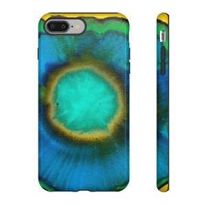 Neon Blue Ink Art iPhone Case (Protective) iPhone 8 Plus Glossy Phone Case