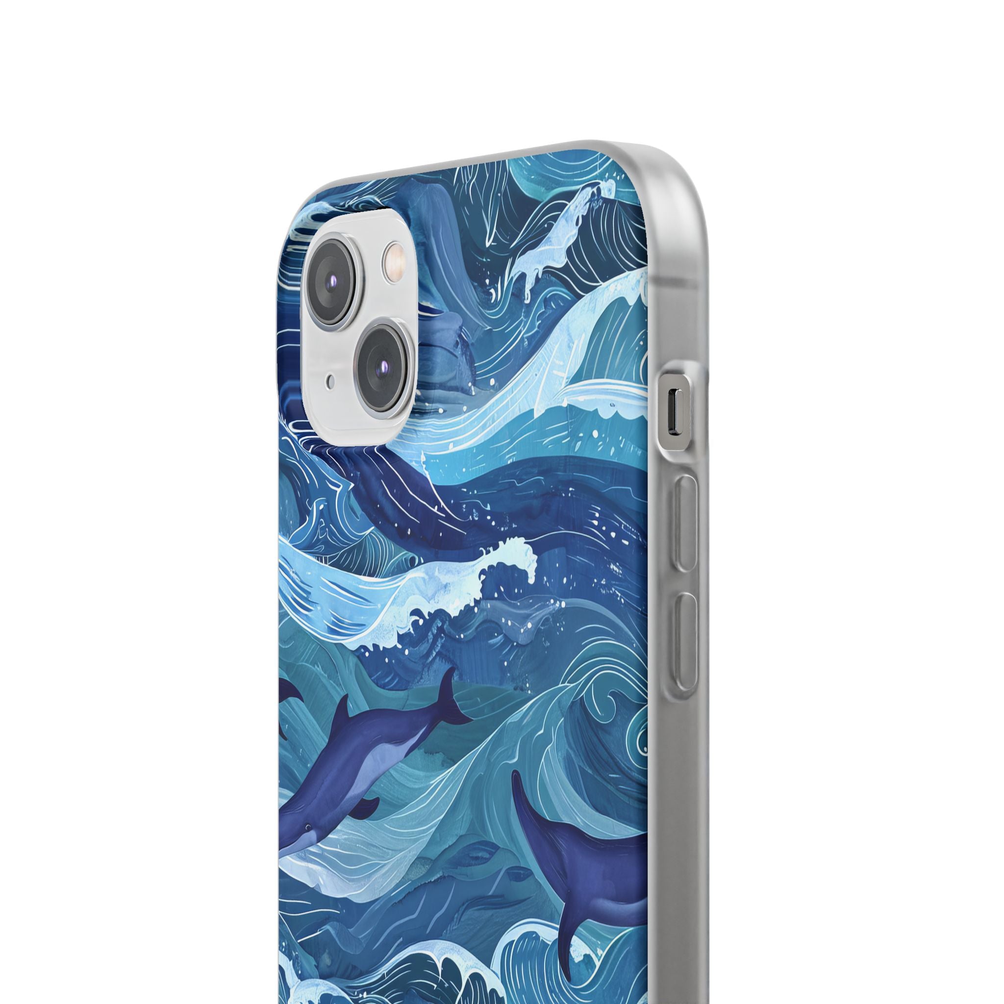 Dolphin Waves iPhone 14 Plus Case - Soft