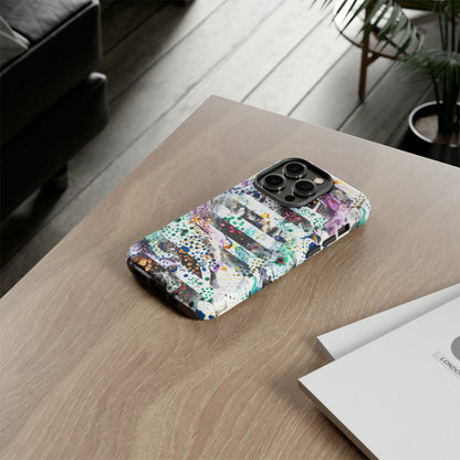 Abstract Green Purple - Protective Phone Case