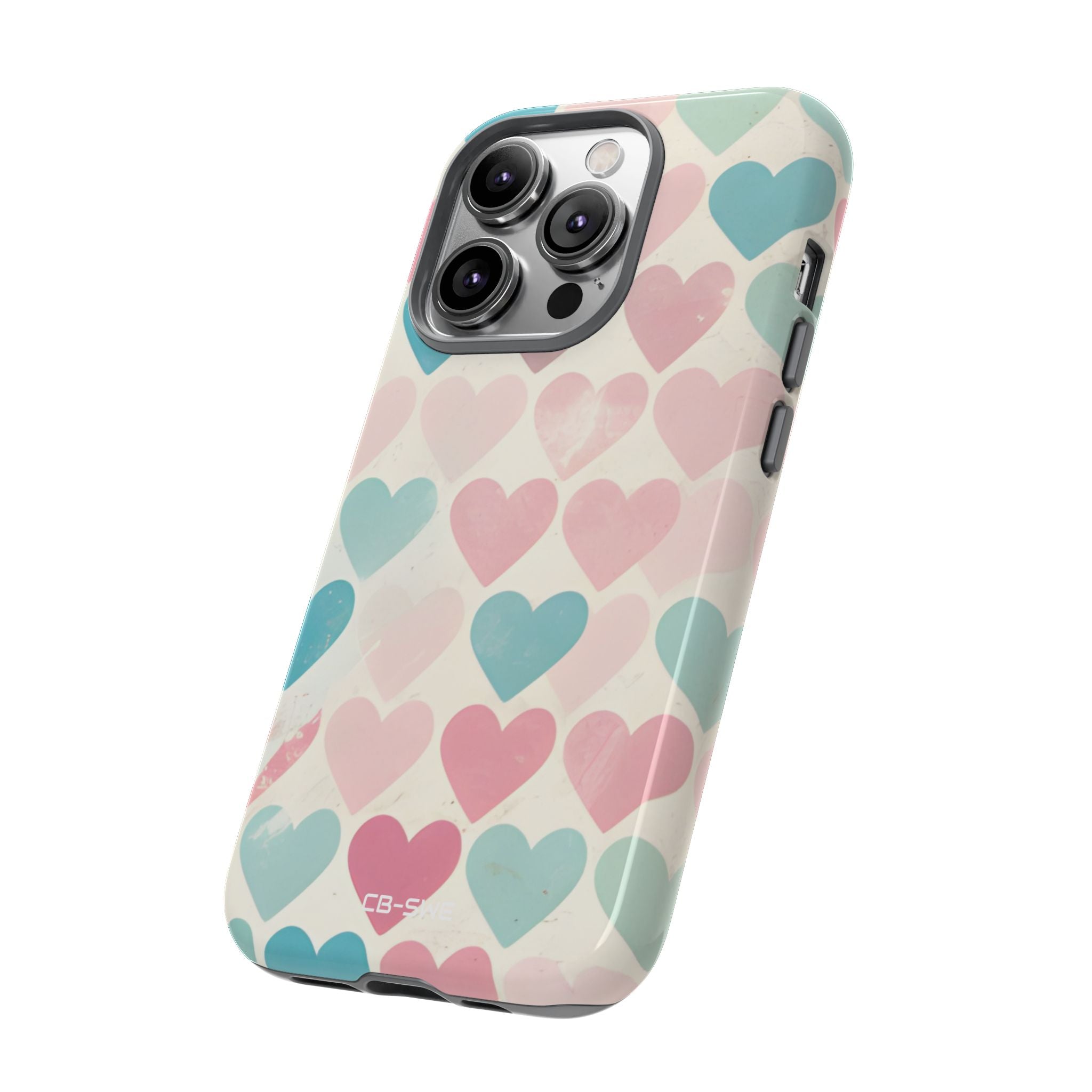 Retro Hearts Symmetry - iPhone Case