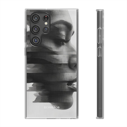 Abstract Glitch Portrait | Flexible Phone Case for Samsung Galaxy