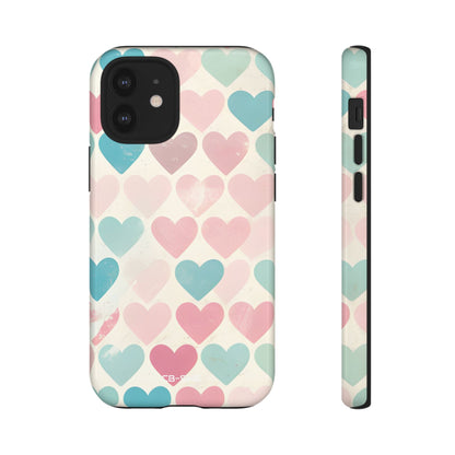 Retro Hearts Symmetry - iPhone Case