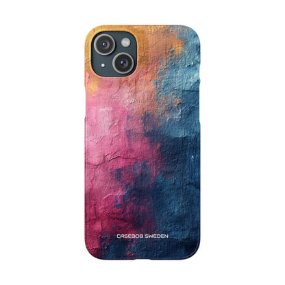 Blue Pink Abstract - Slim iPhone 15 Phone Case