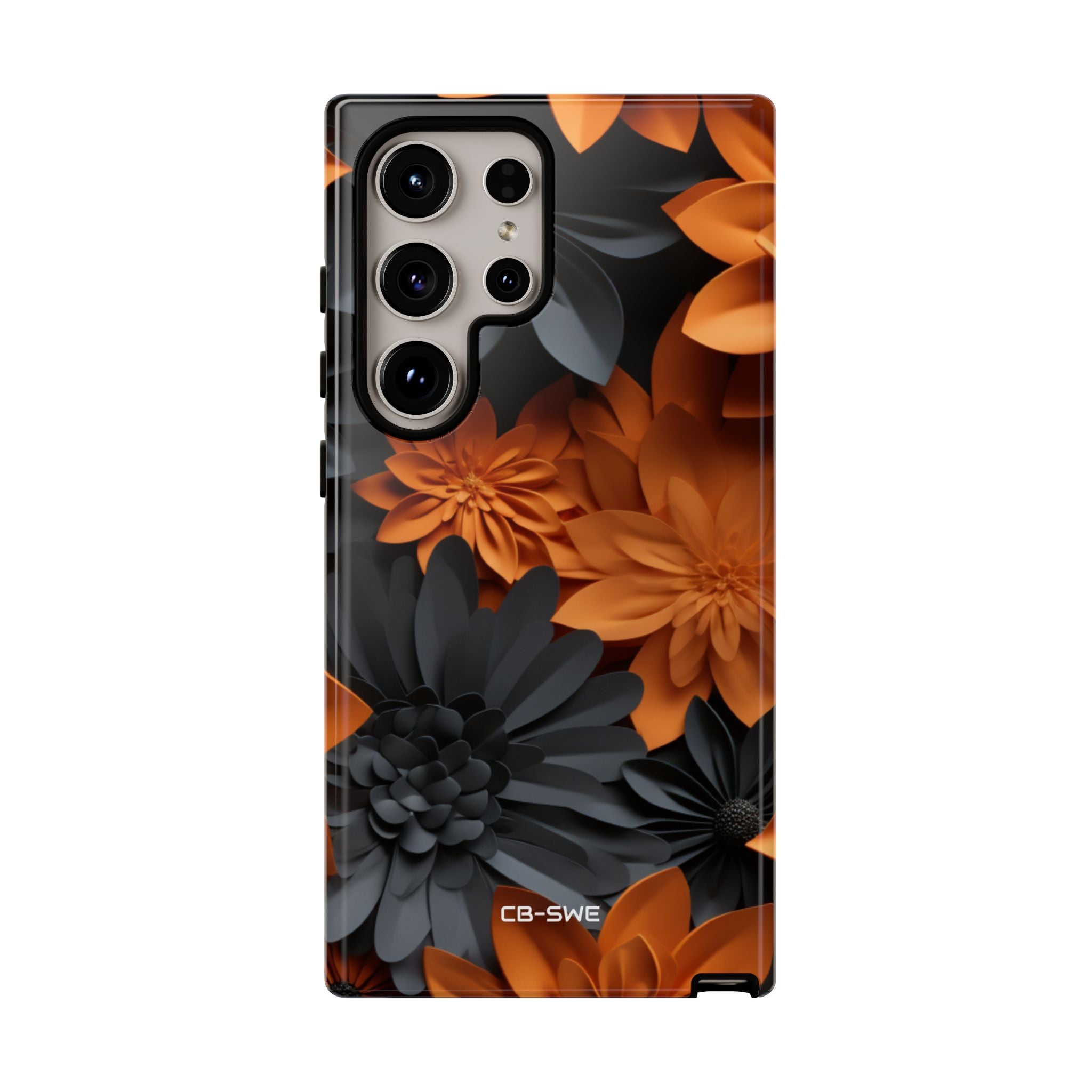 Graphical Orange Florals - Samsung Case