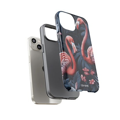 Flamingos Embrace Nature - iPhone Case