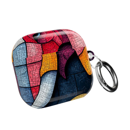 Blue Mosaic Elephant - AirPods Case