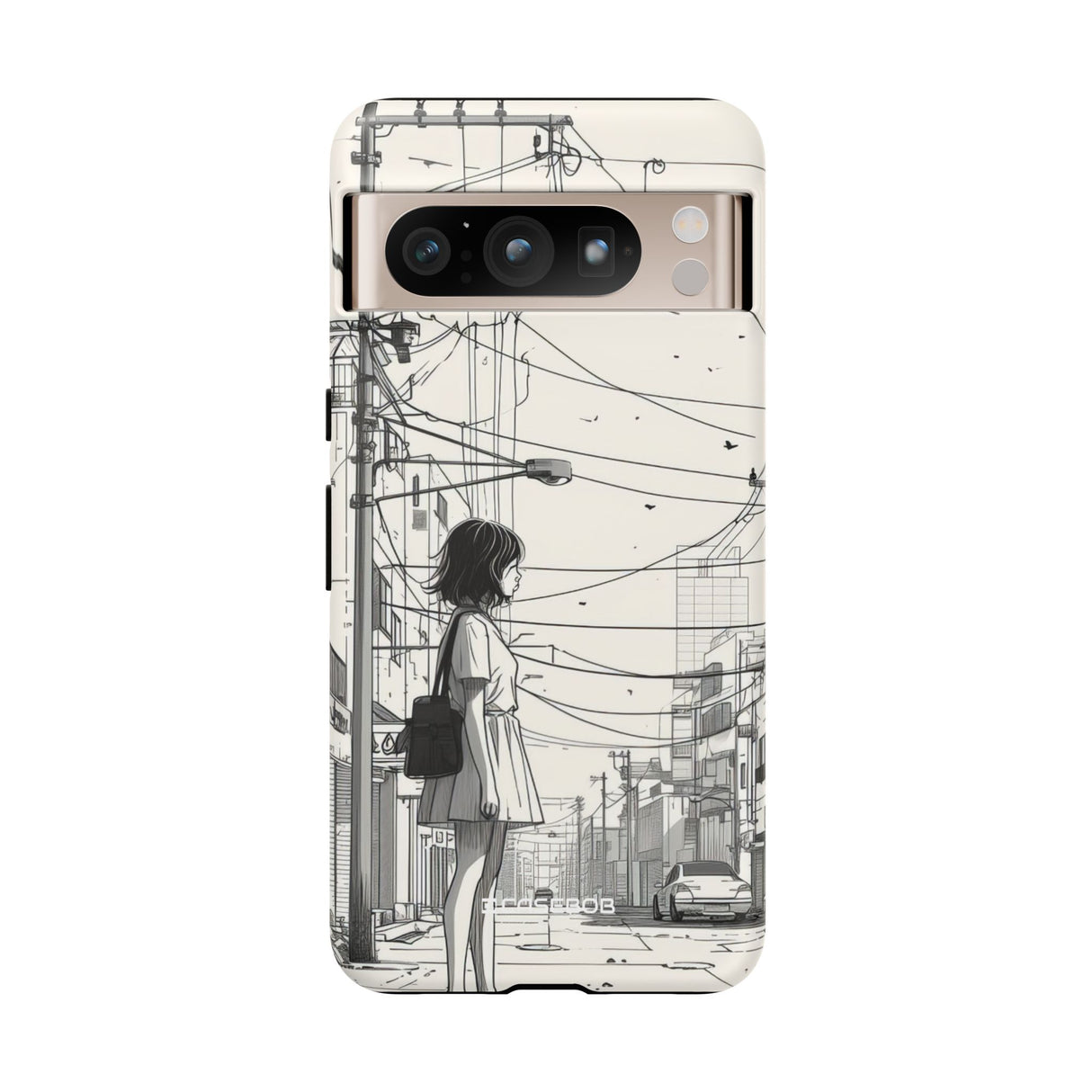 Urban Solitude Sketch | Protective Phone Case for Google Pixel