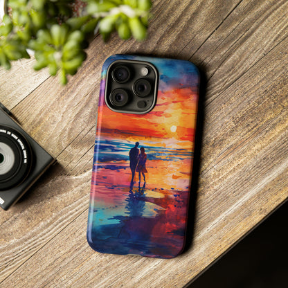 Beach Sunset Love Silhouettes - Protective Phone Case