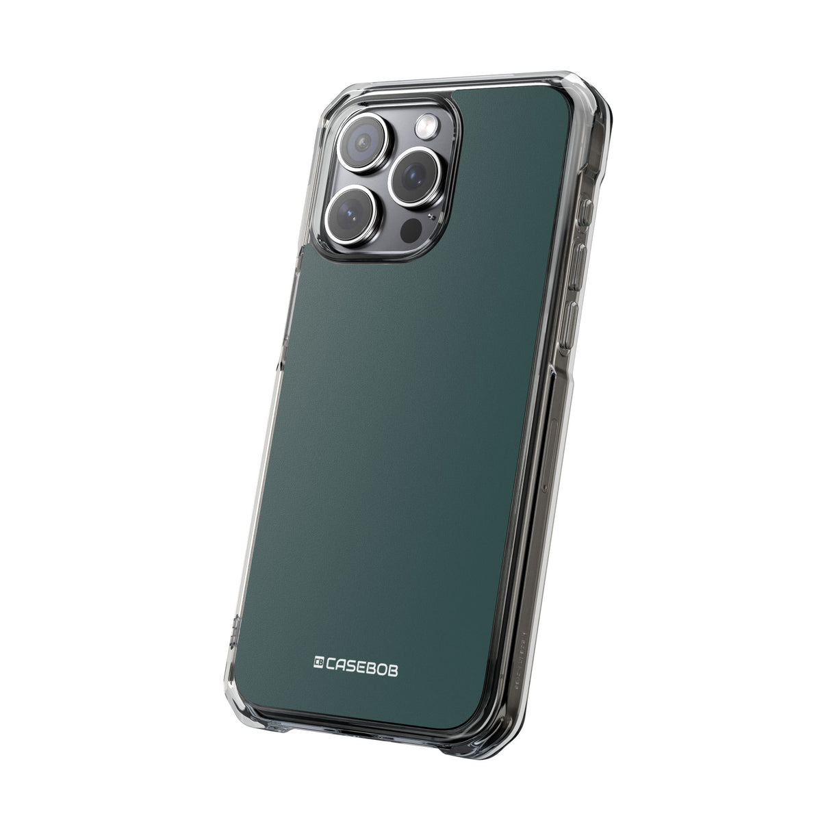 Dunkles Schiefergrau | Handyhülle für iPhone (Clear Impact Case – Magnetisch)