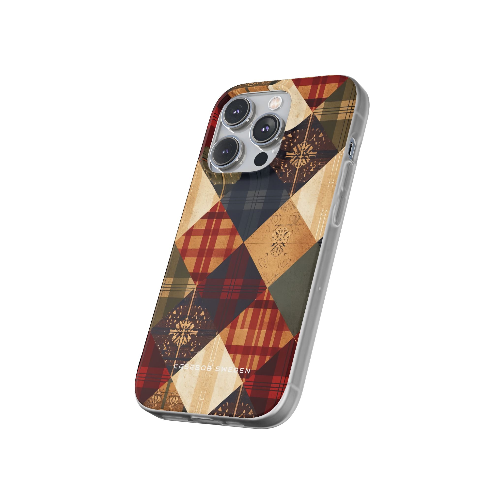 Rustic Geometric Patchwork Harmony iPhone 14 - Flexi Phone Case