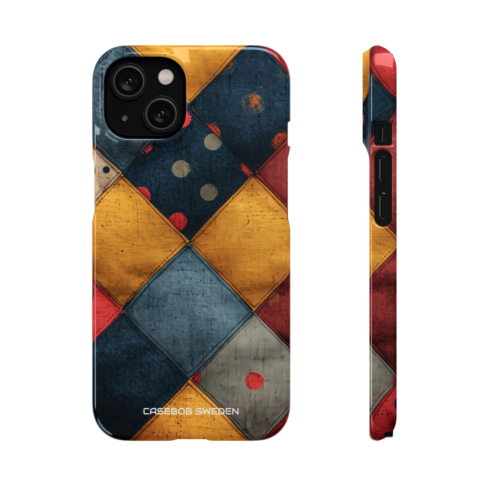 Blue Red Patchwork - Slim iPhone 14 Phone Case