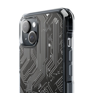 Cyber Circuitry Art - Phone Case for iPhone (Clear Impact - Magnetic)