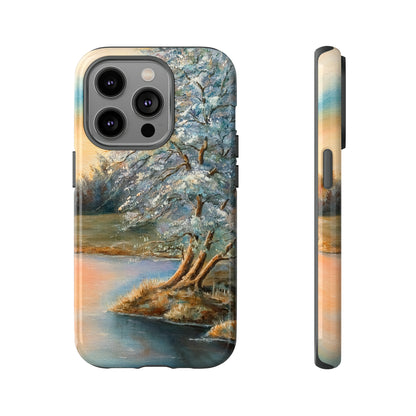 Oil Panting - Sunset on the lake - Protective Phone Case