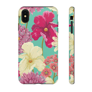 Colorful flowers in watercolor iPhone case (Protective) - Protective Phone Case